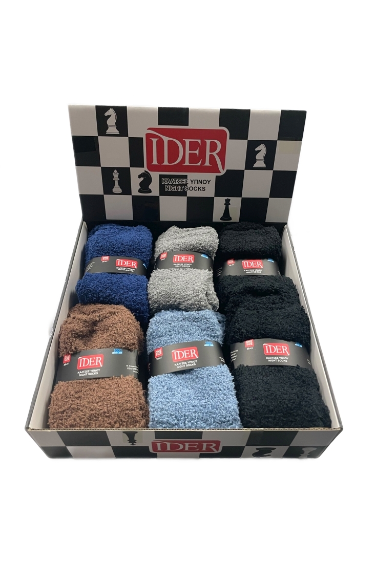 Ανδρική Κάλτσα Ύπνου Fleece Ισοθερμική One Size 42-47 IDER 2165-060 ΚΑΦΕ
