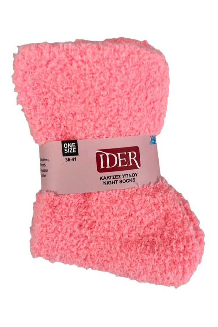 Γυναικεία Κάλτσα Ύπνου Fleece Ισοθερμική One Size 36-41 IDER 2165 ΡΟΖ