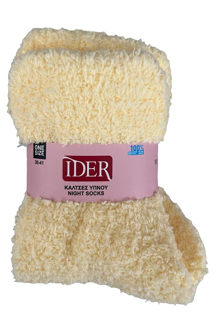 Γυναικεία Κάλτσα Ύπνου Fleece Ισοθερμική One Size 36-41 IDER 2165 ΚΙΤΡΙΝΟ