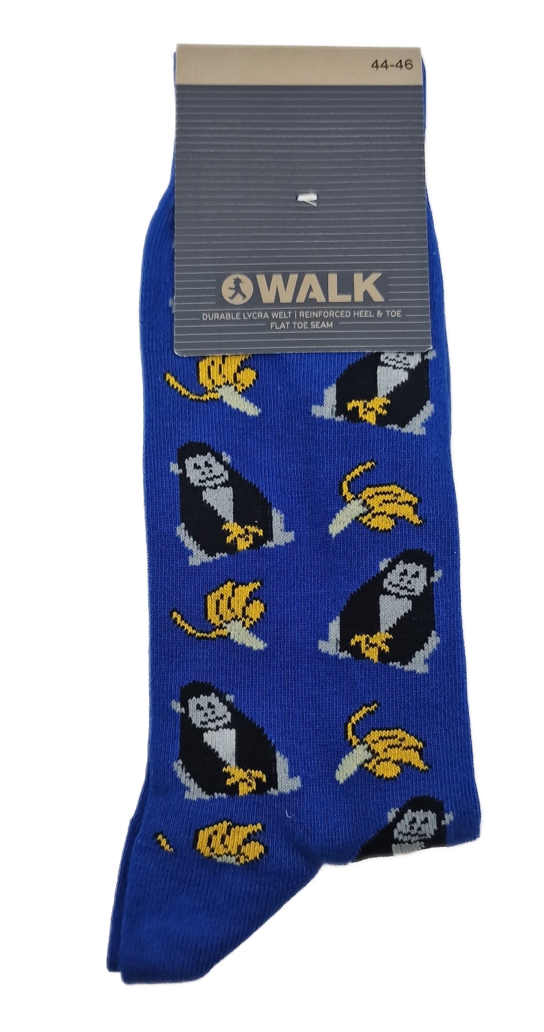Ανδρική Κάλτσα Βαμβακερή με Σχέδιο WALK W1064-30-47 BLEU ROYAL