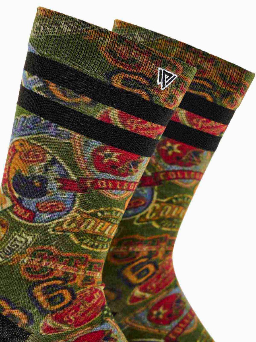 Ανδρική Κάλτσα bamboo Σχέδιο seamless 360° print One Size 41-45 Μαλακό Λάστιχο WALK S500-30 ΠΡΑΣΙΝΟ