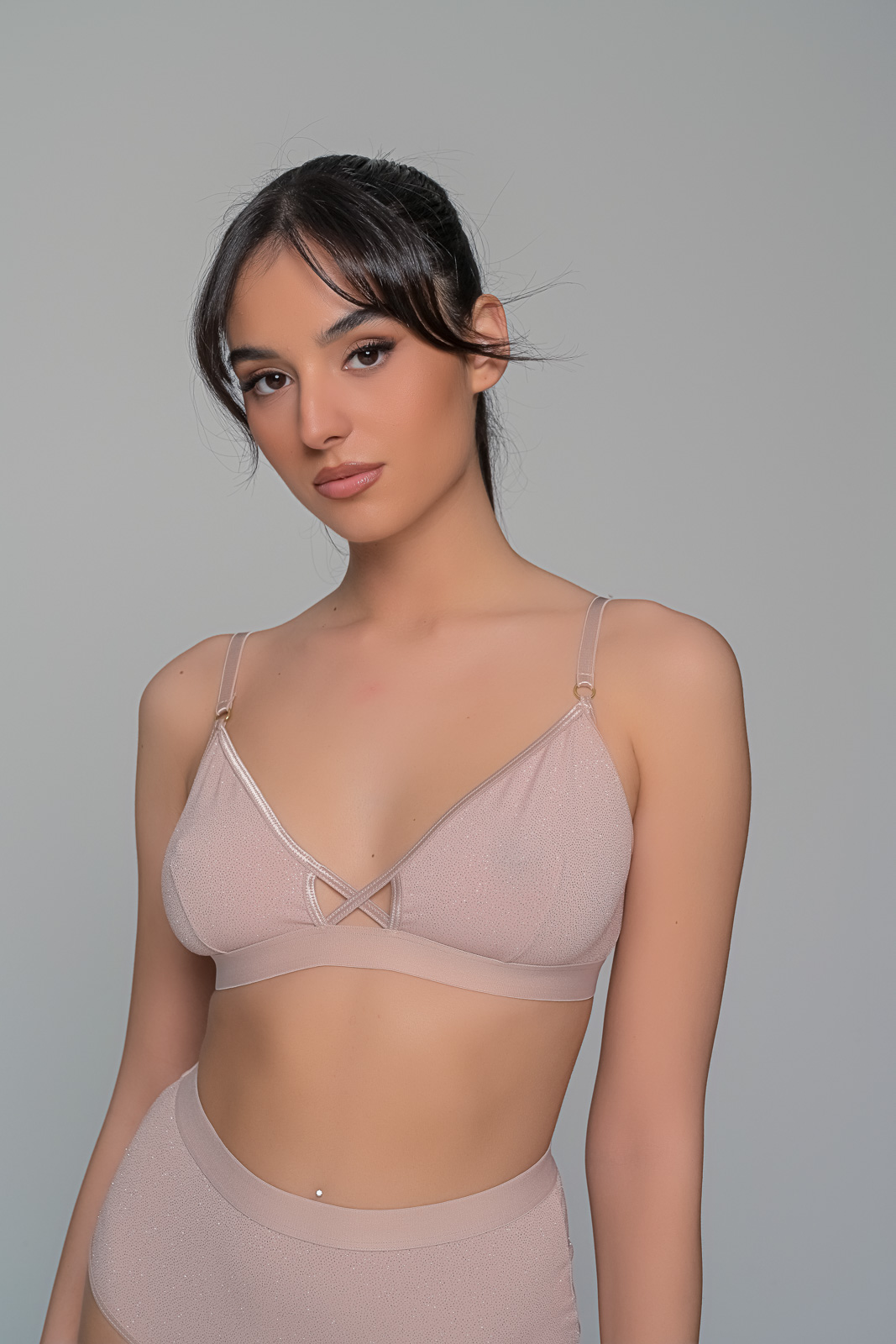 Bralette Λύκρα   Μπεζ Milena By Paris 010201-Μπεζ