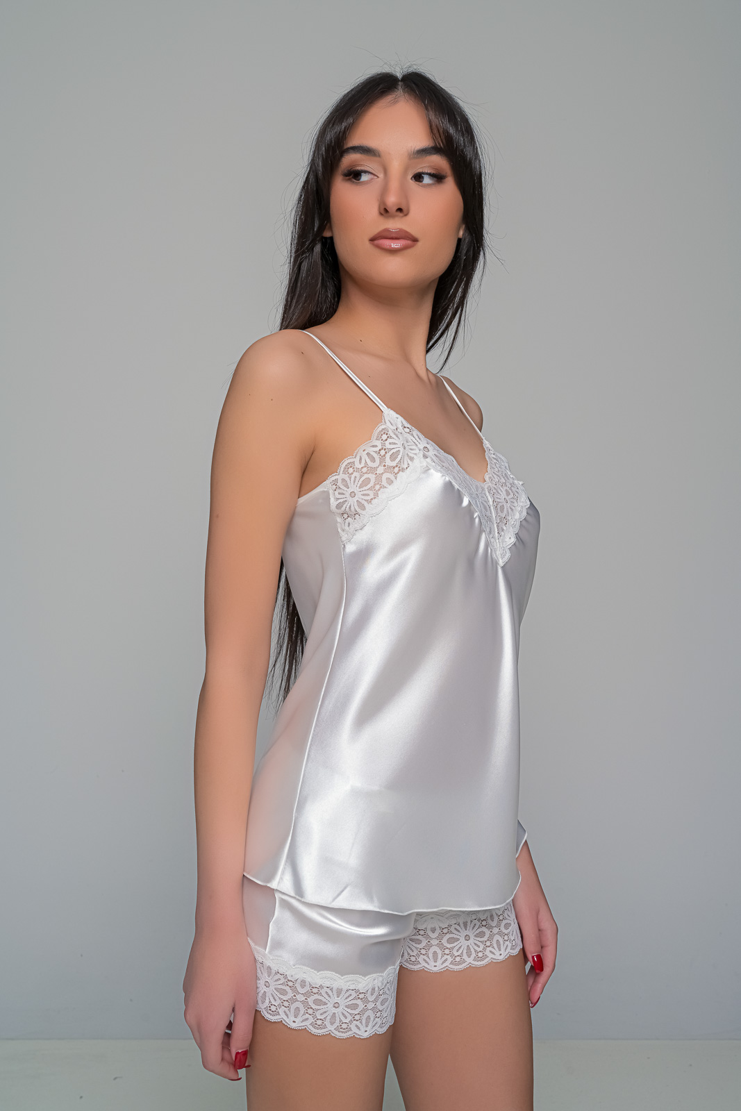 Νυφικό Σατέν Babydoll με Δαντέλα   Ιβουάρ Milena By Paris 004201-Ιβουάρ