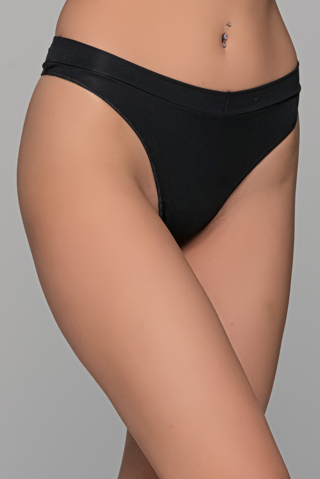 Plus Size Φαρδύ String Bamboo   Μαύρο Milena By Paris PS-7724-Μαύρο