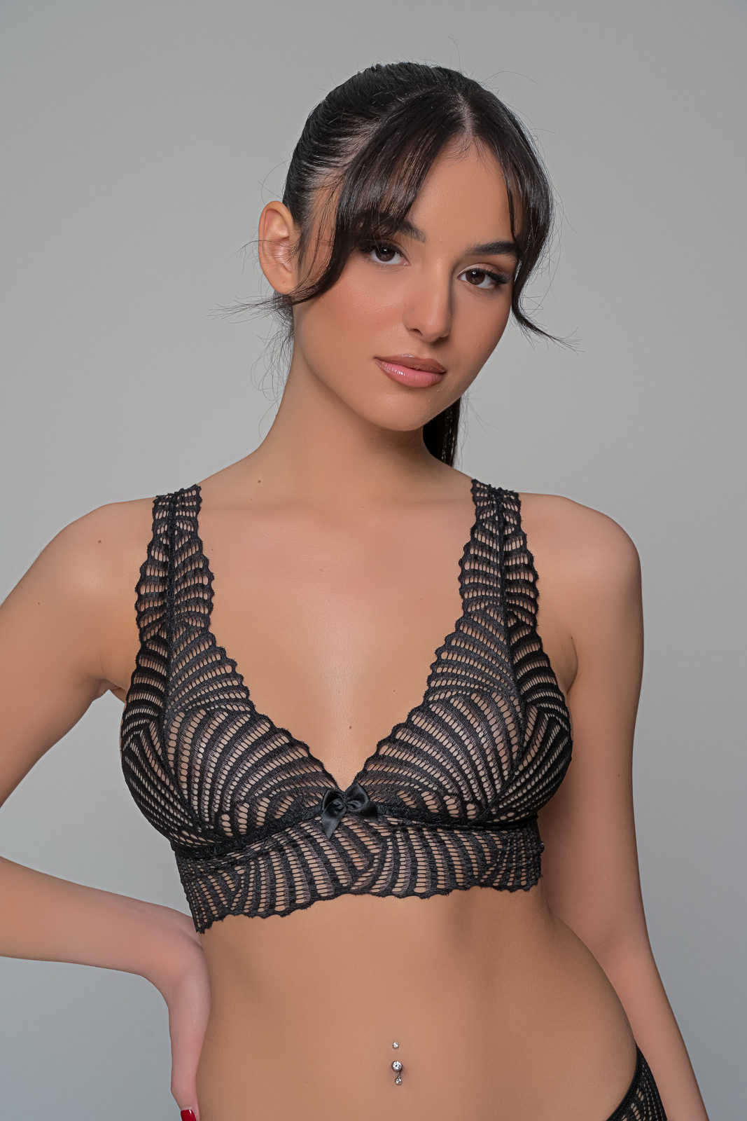 Δαντελένιο Bralette   Μαύρο Milena By Paris 010202-Μαύρο
