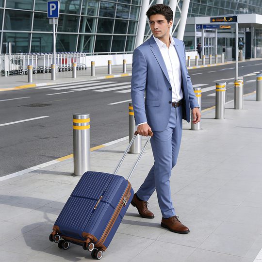 Βαλίτσα σκληρή Newcom N1596 (PP) καμπίνας 56x22x37 cm μπλε