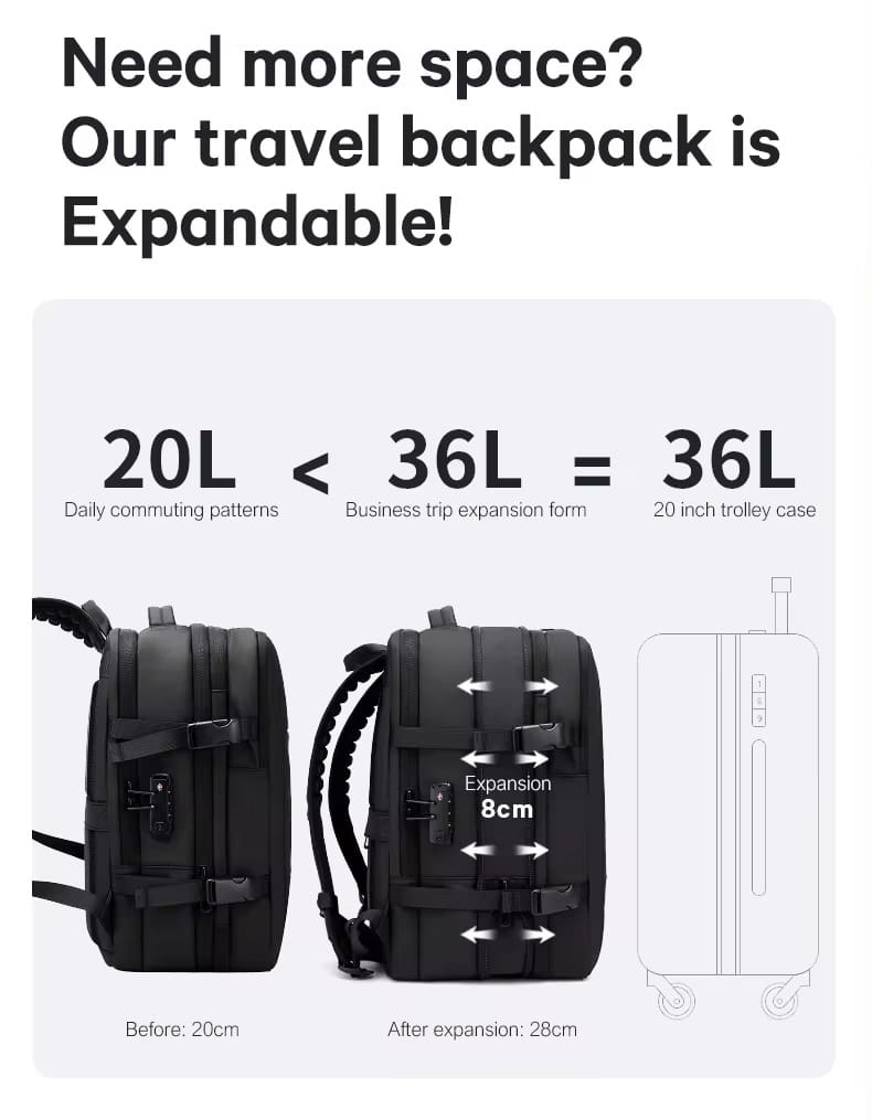 Σακίδιο πλάτης vacuum 36L Laptop 17,3” Bange 3028 μαύρο