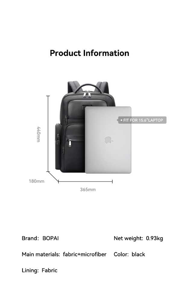 Σακίδιο με Σύστημα Ψύξης 29L 15,6” Bopai 61-128561 μαύρο