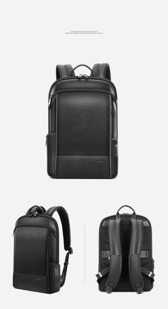 Δερμάτινο Σακίδιο πλάτης Αντικλεπτικό 21L Laptop 15,6” Bopai 61-52711 μαύρο