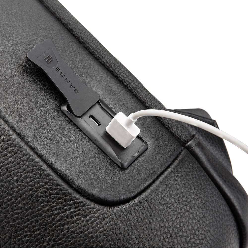 Δερμάτινο Σακίδιο πλάτης 23L Laptop 15,6” Bange 6622 μαύρο