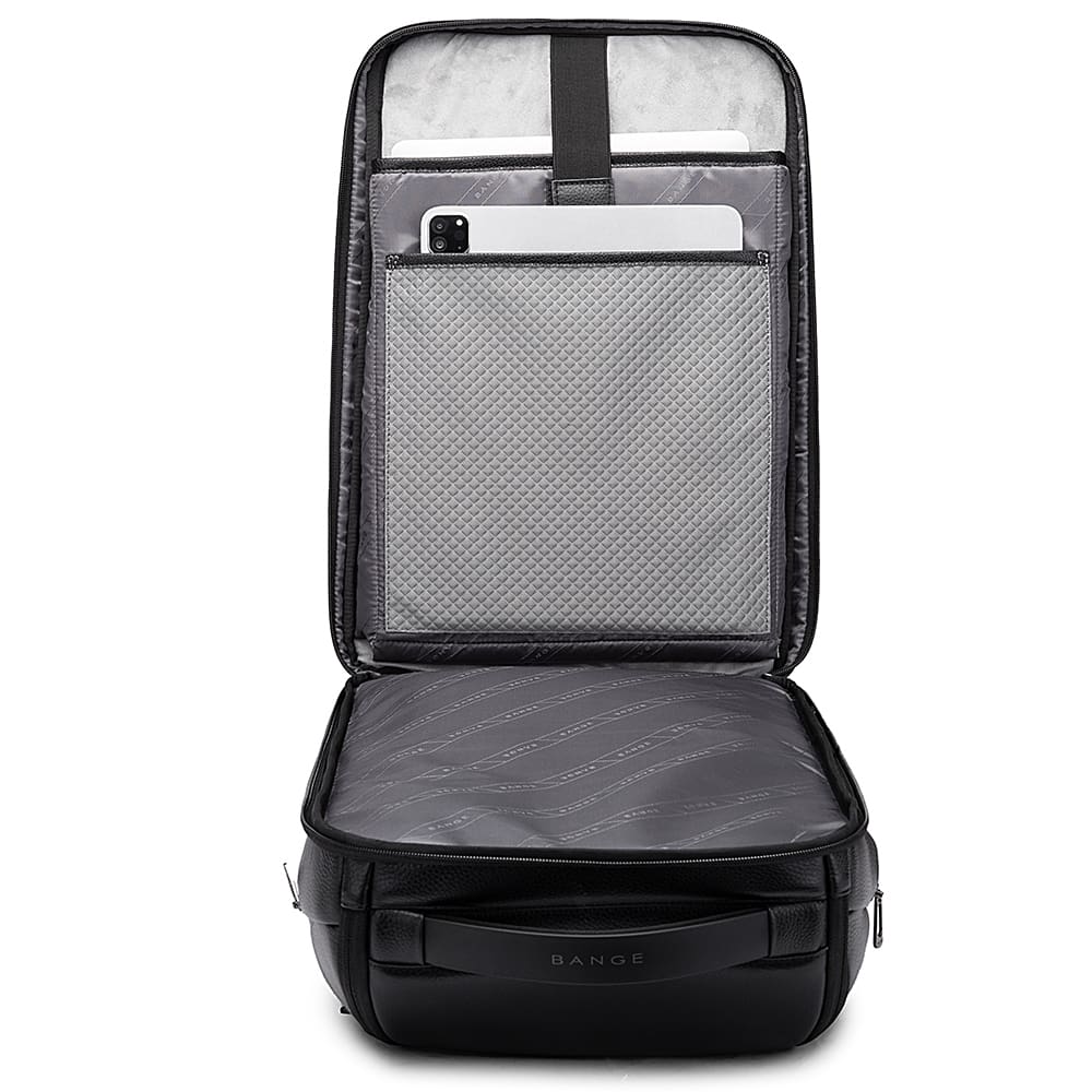 Δερμάτινο Σακίδιο πλάτης 24L Laptop 15,6” Bange 6623 μαύρο