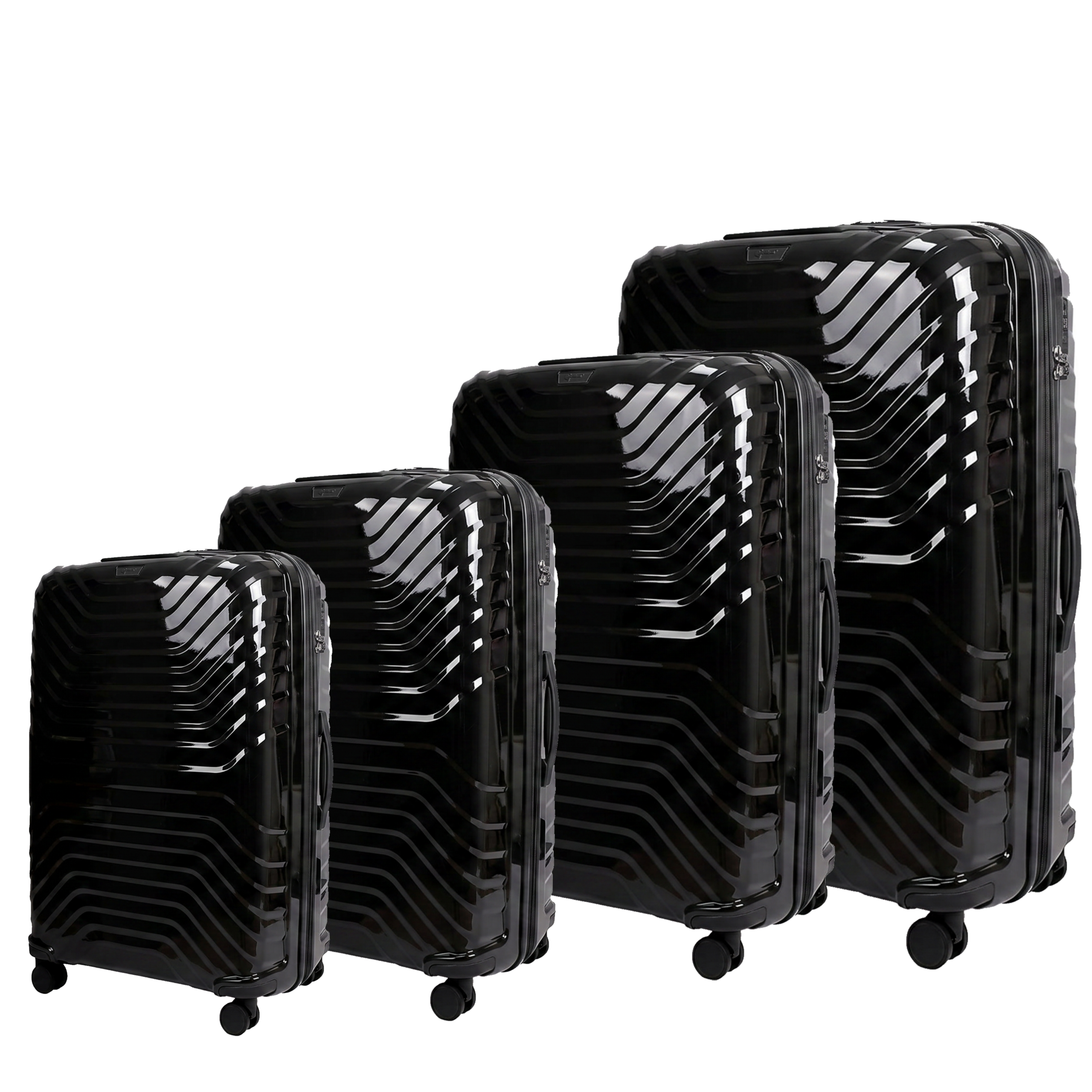 Σετ Βαλίτσες Τετράδα 7000 Cardinal 56,5x24,5x37 cm + 66,5x27,5x51 cm + 76X32,5X51 cm + 86x36x56 cm μαύρο