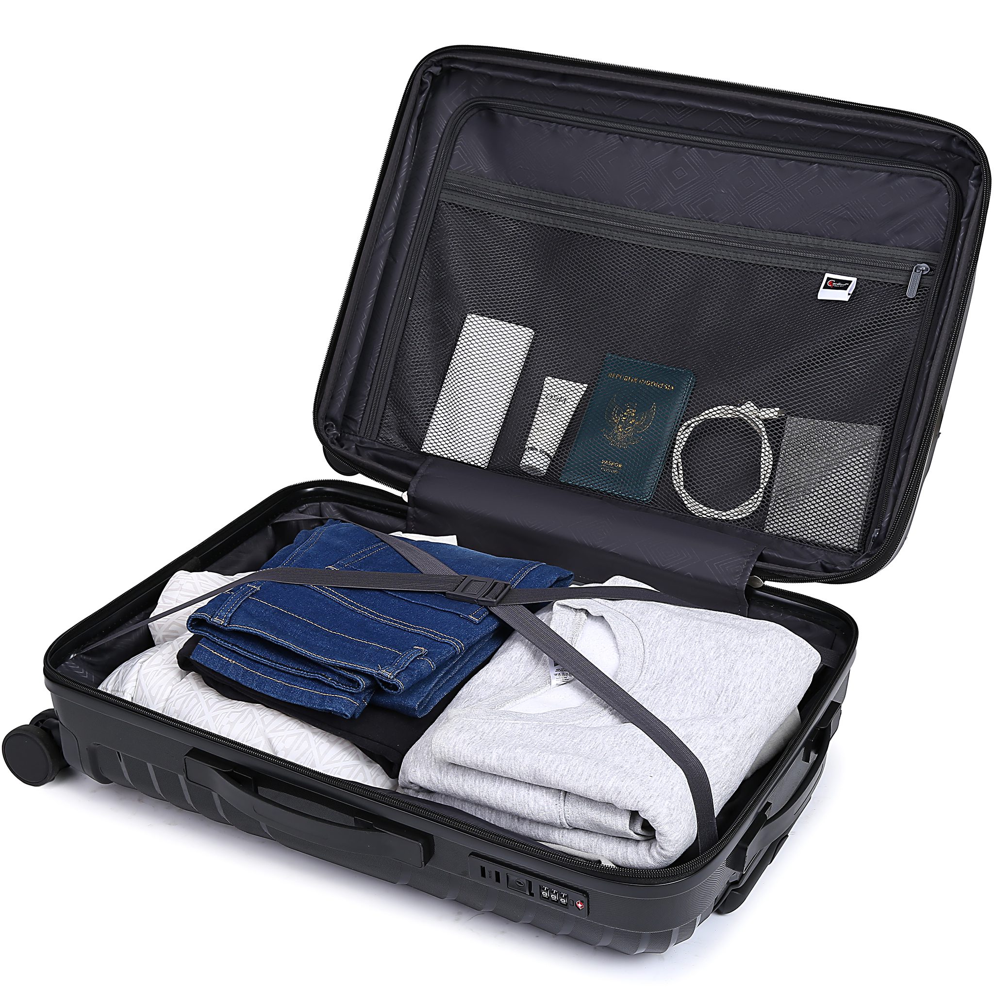 Βαλίτσα Ταξιδιού Cardinal 7000 (PP) μεγάλη 76x32,5x51 cm μαύρο