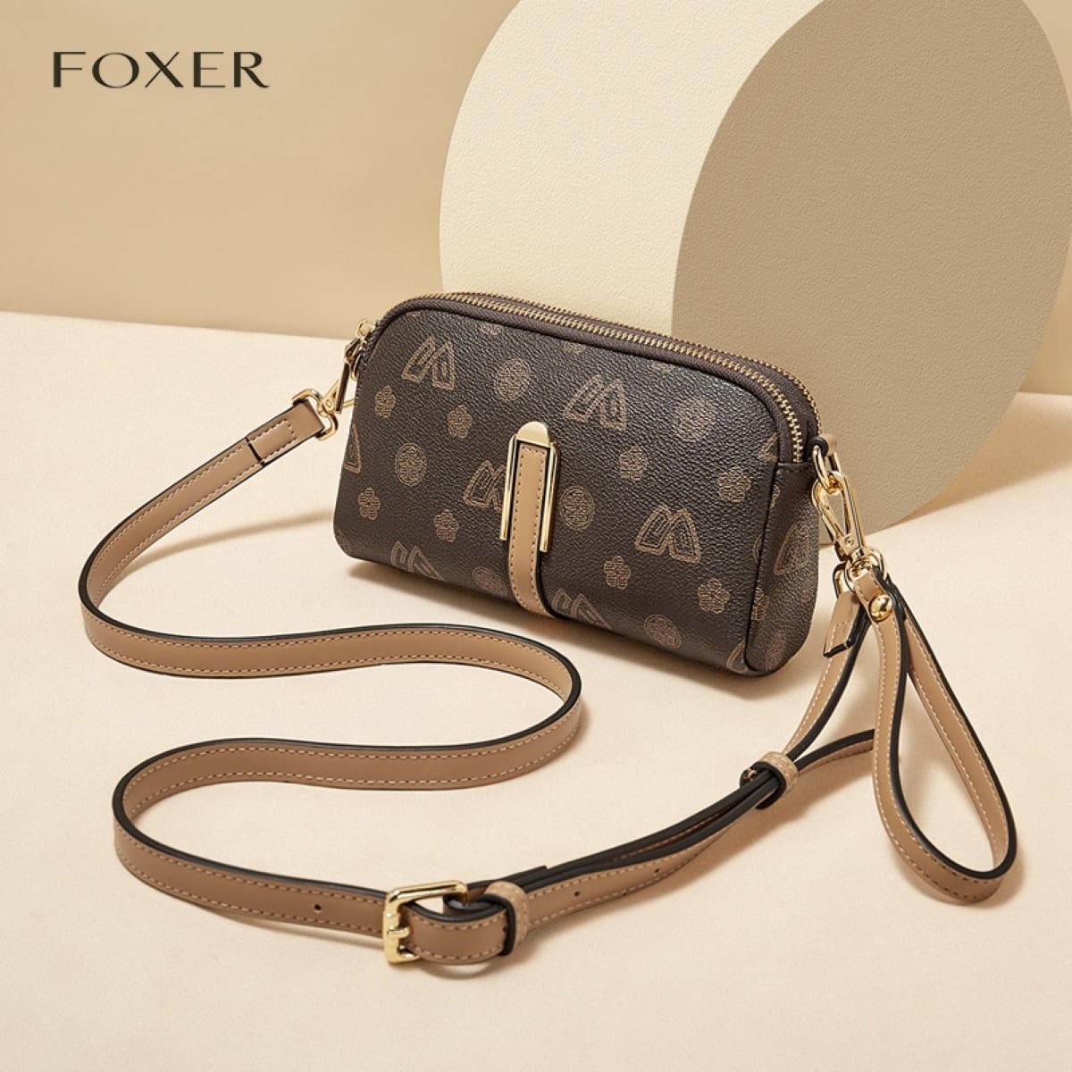 Γυναικεία Τσάντα PVC Χιαστί Foxer 9158064F καφέ