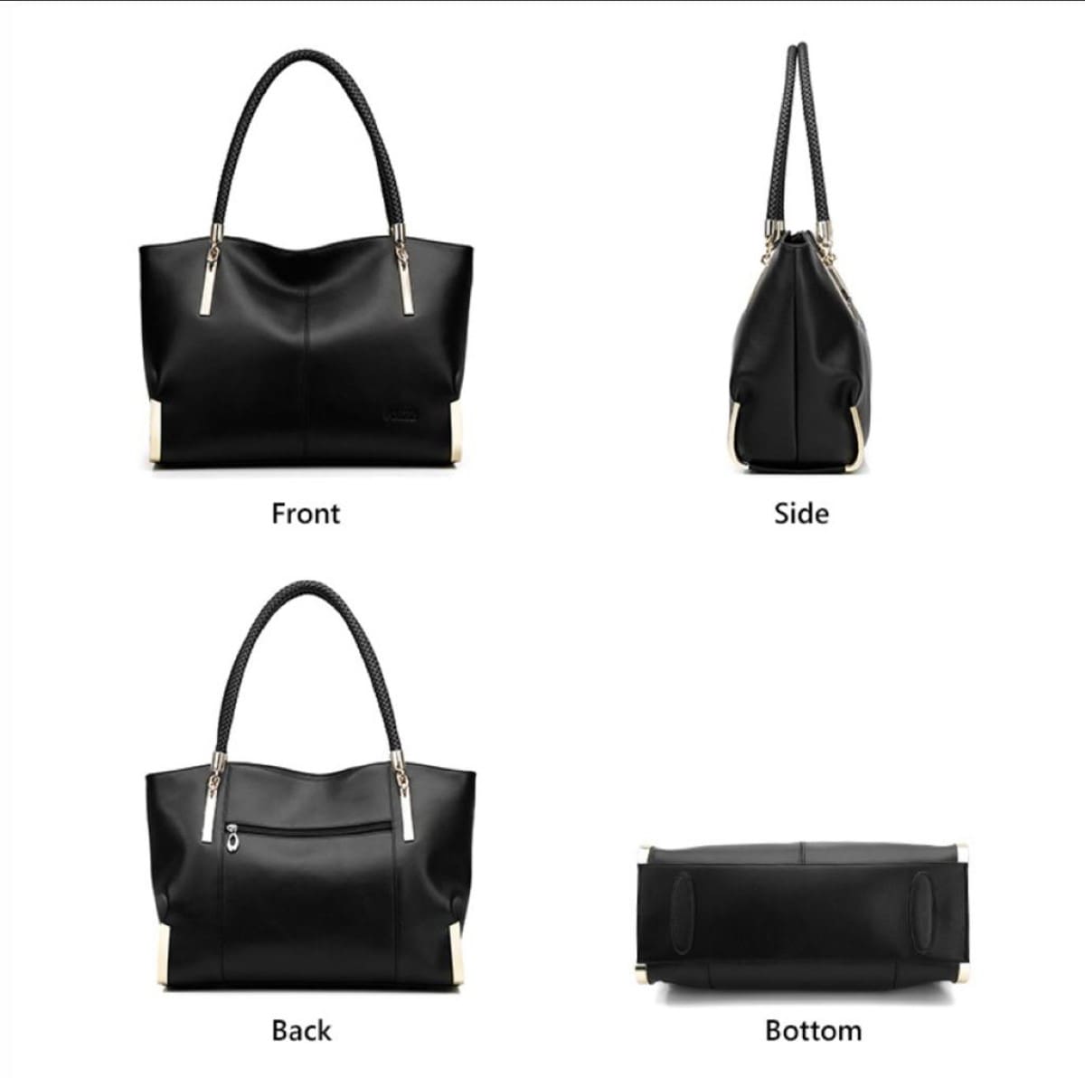 Δερμάτινη Γυναικεία Τσάντα Shopper 'Ωμου Foxer 938032F μαύρο