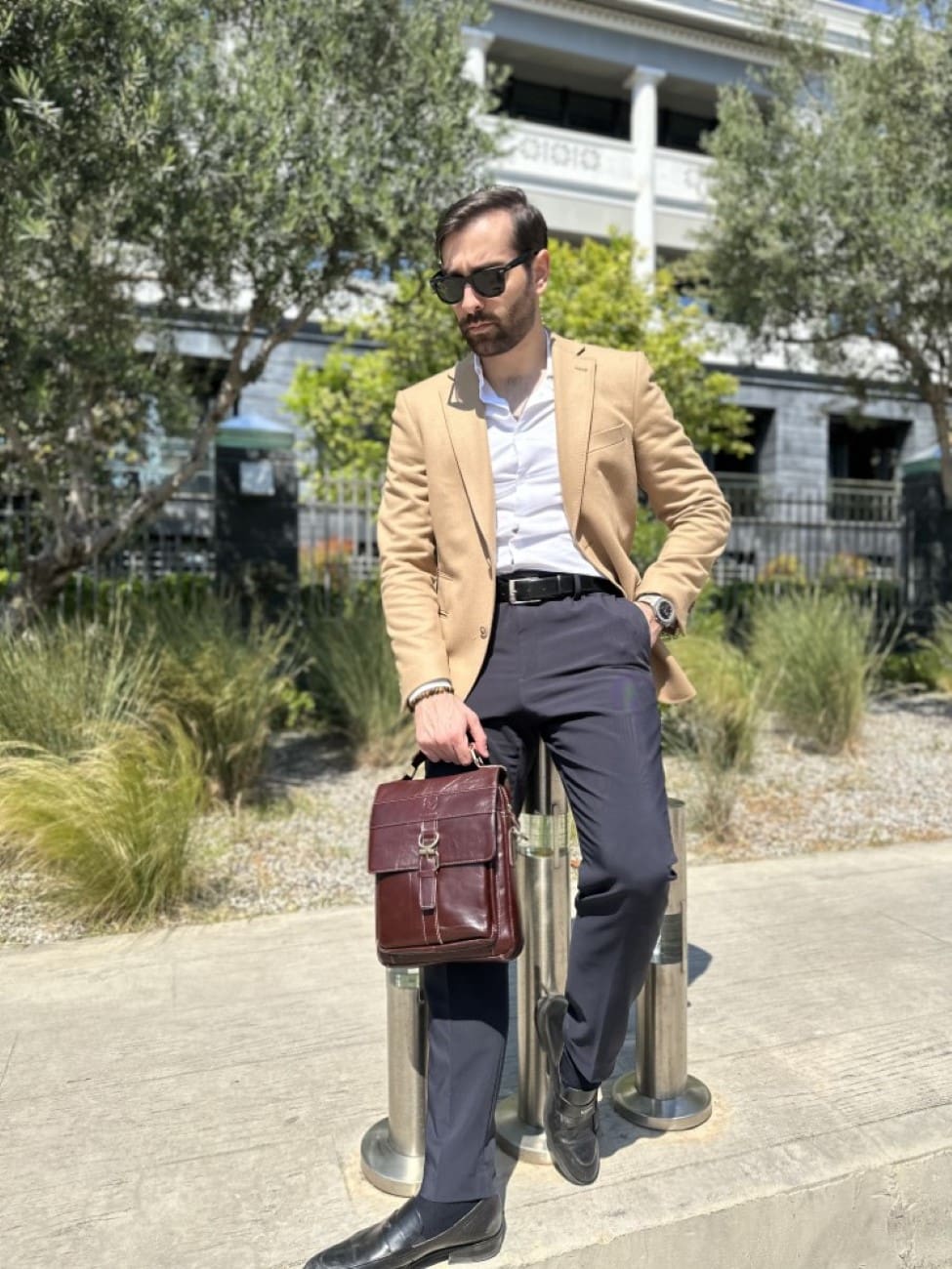 Δερμάτινο τσαντάκι ώμου Bull Captain DJB 302 καφέ