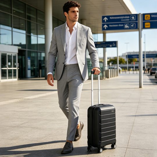 Βαλίτσες σετ Newcom N1312 μικρή μεσαία 50x22x36 cm + 61x25x43 cm μαύρο