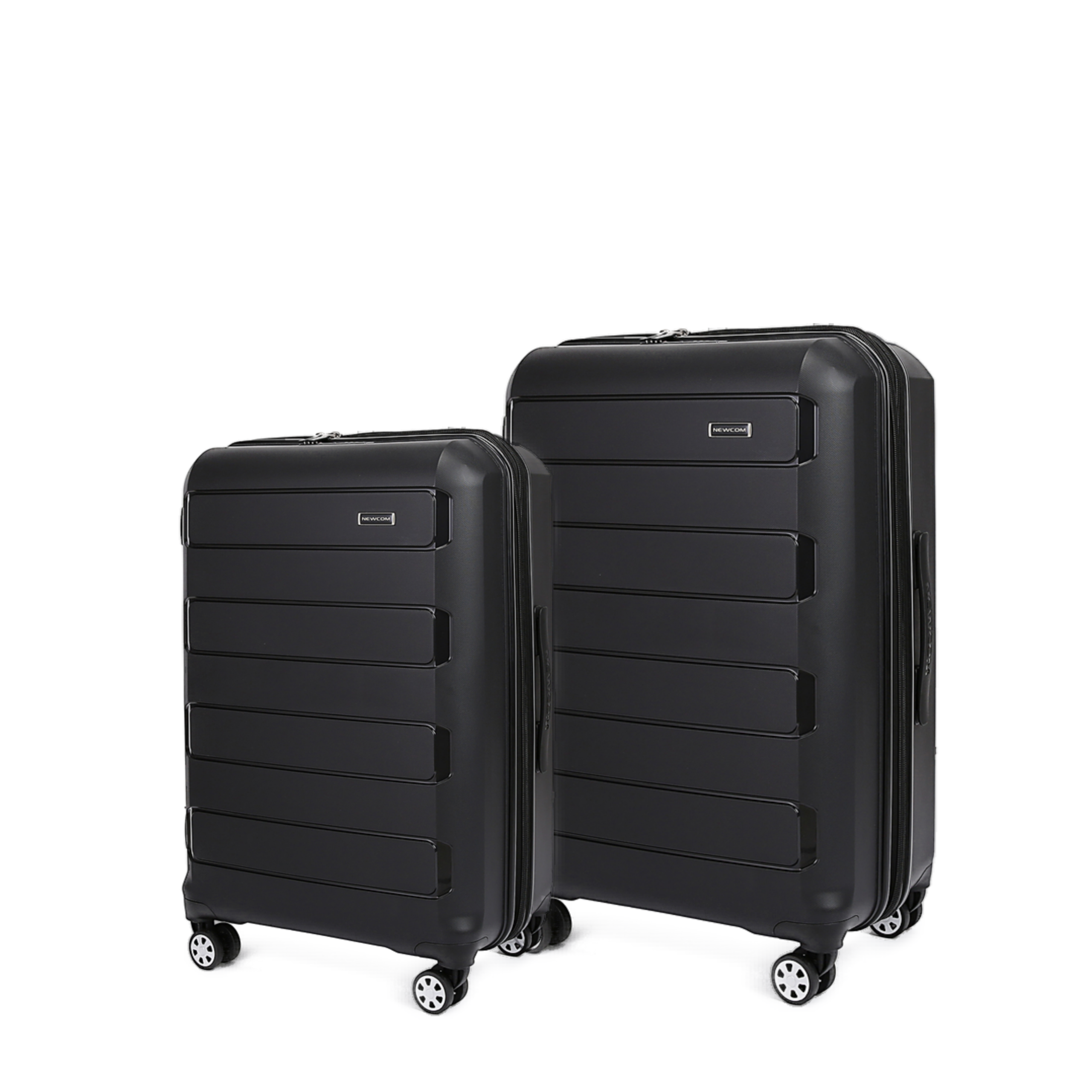 Βαλίτσες σετ Newcom N1312 μεσαία μεγάλη 61x25x43 cm + 71x29x50 cm μαύρο