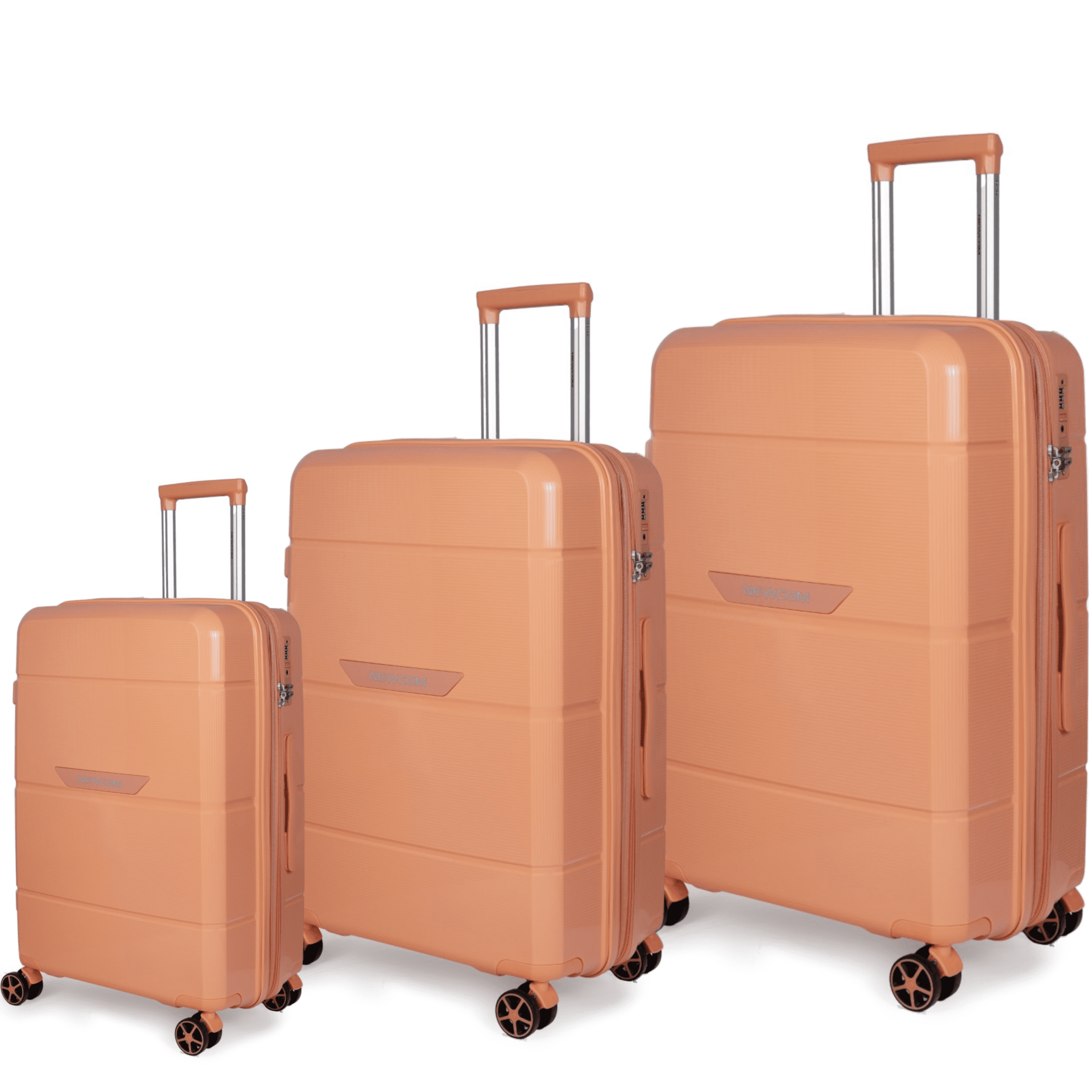 Βαλίτσα σκληρή Newcom N1595 (PP) (σετ 3 τεμαχίων) 55,5x23x34,5 cm + 66x25,5x43x5 cm + 75,5x29,5x45,5 cm Πράσινο