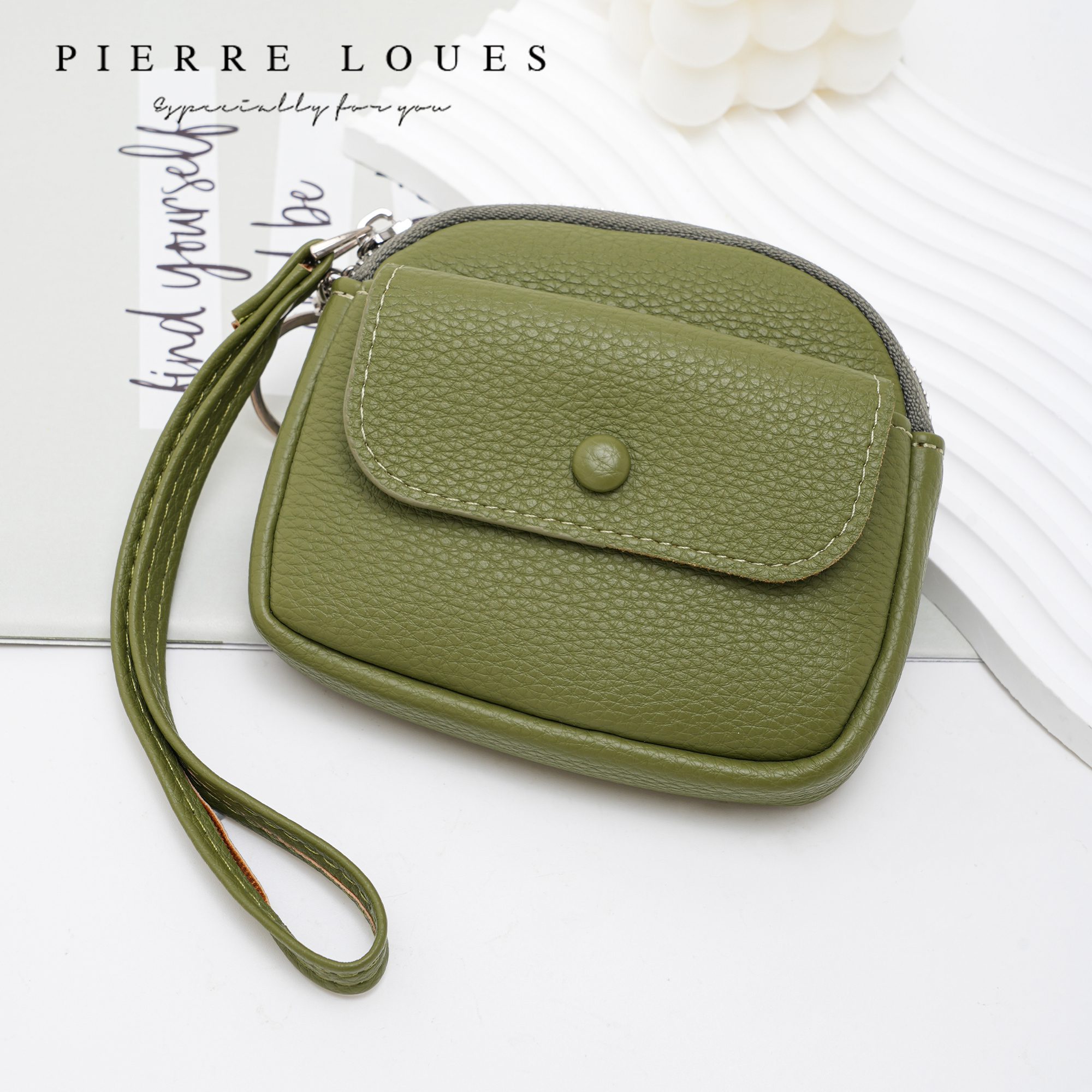 Mini Πορτοφόλι Χειρός Pierre Loues PL967-16-A01 πράσινο