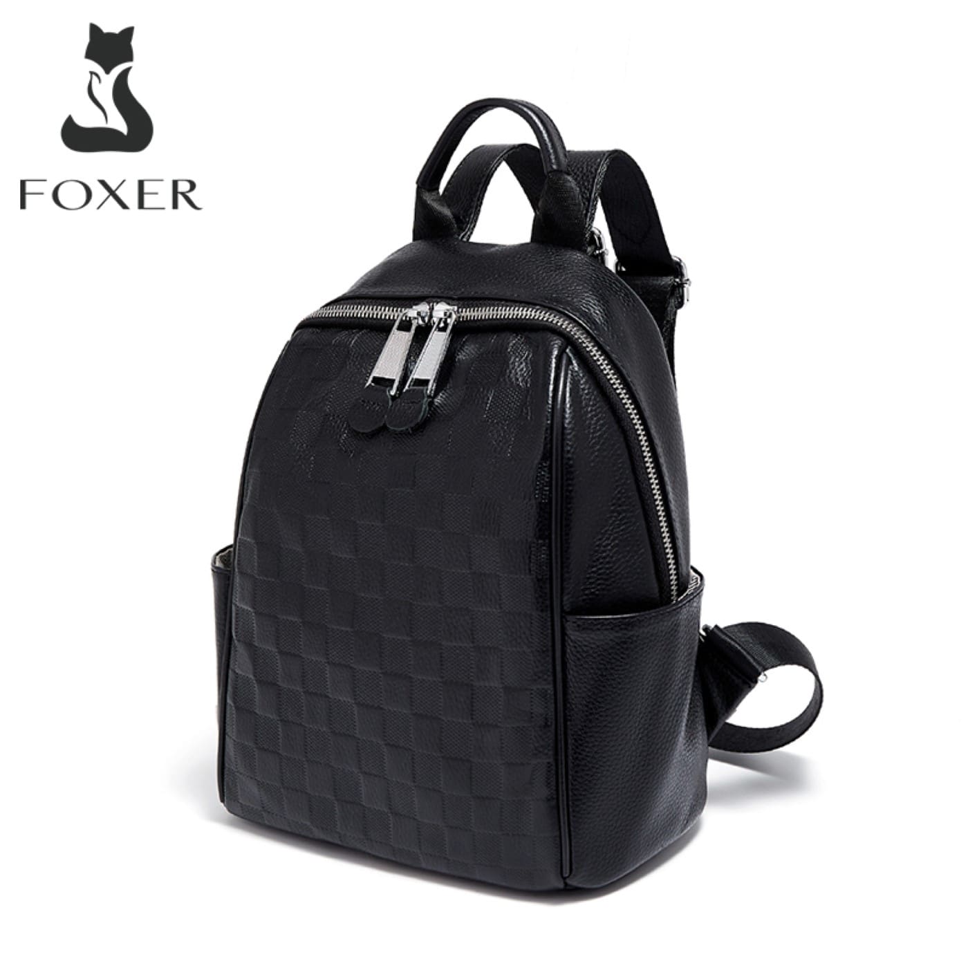 Δερμάτινo Γυναικείo Σακίδιο Πλάτης Foxer SF900116YF μαύρο