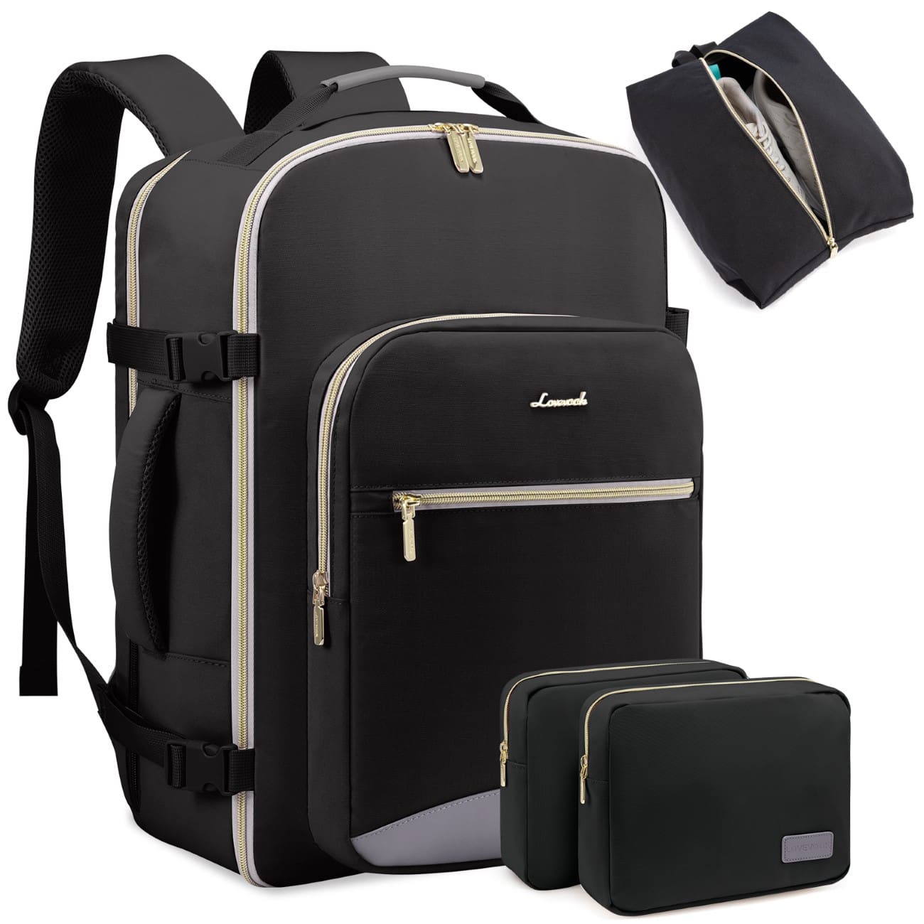 Σακίδιο ταξιδιού για γυναίκες 40L Carry on 17,3" WB2029 black/gray