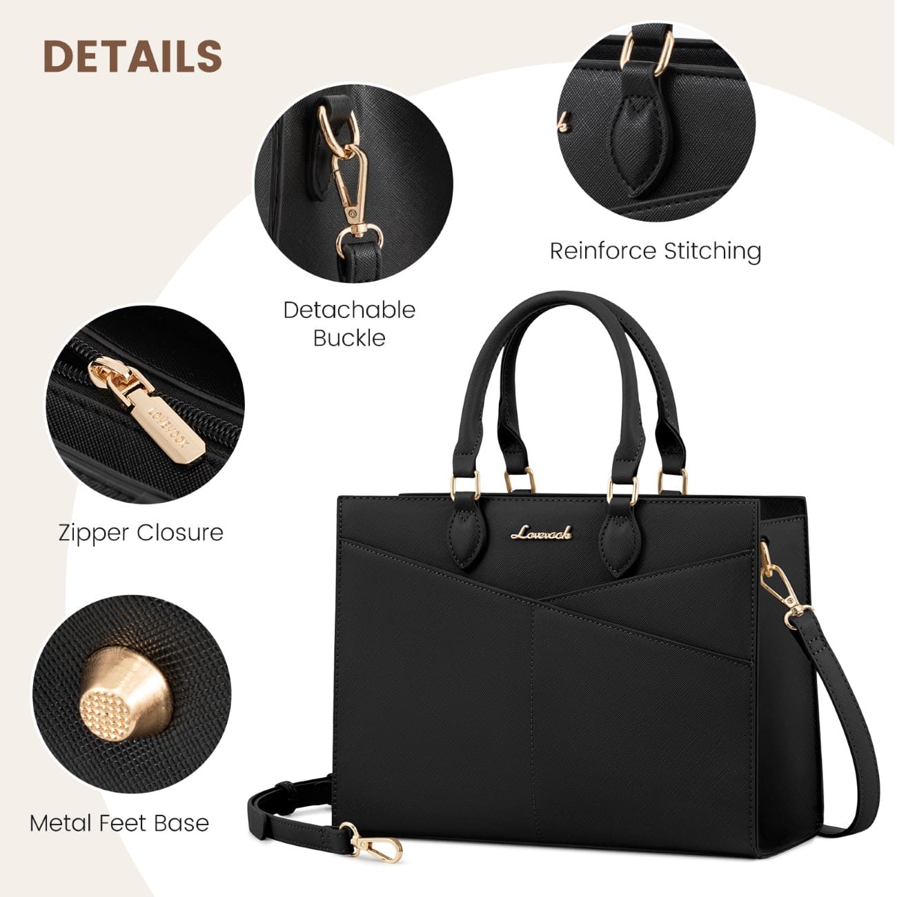 Γυναικεία τσάντα χειρός Lovevook 16'' WB3166 black