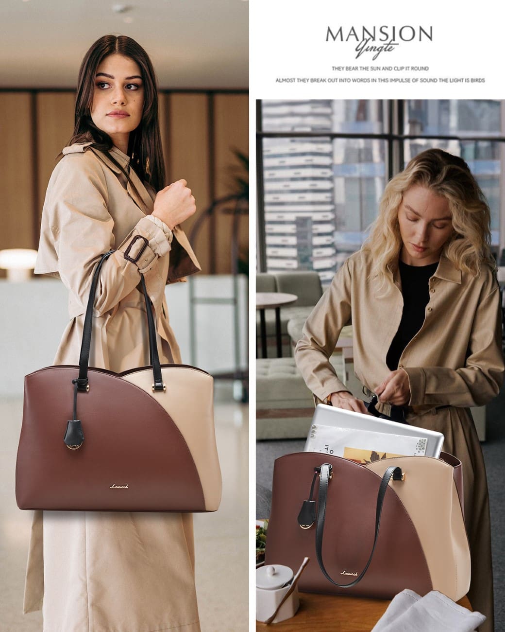 Γυναικεία Τσάντα ώμου Lovevook 15,6” WB3290 beige/brown