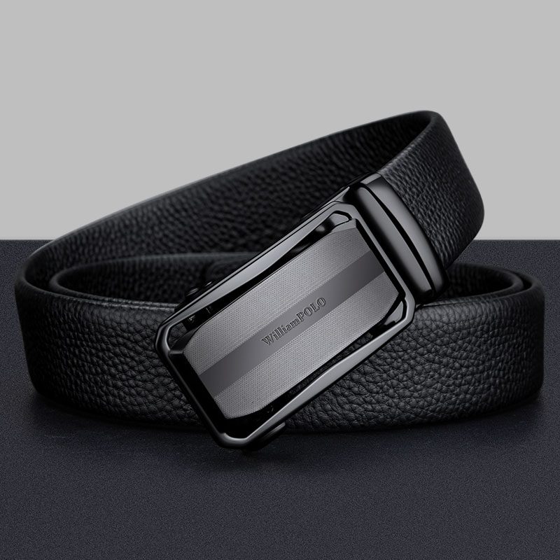 Ανδρική Ζώνη Δερμάτινη William Polo P24PD μαύρο - 1-15cm