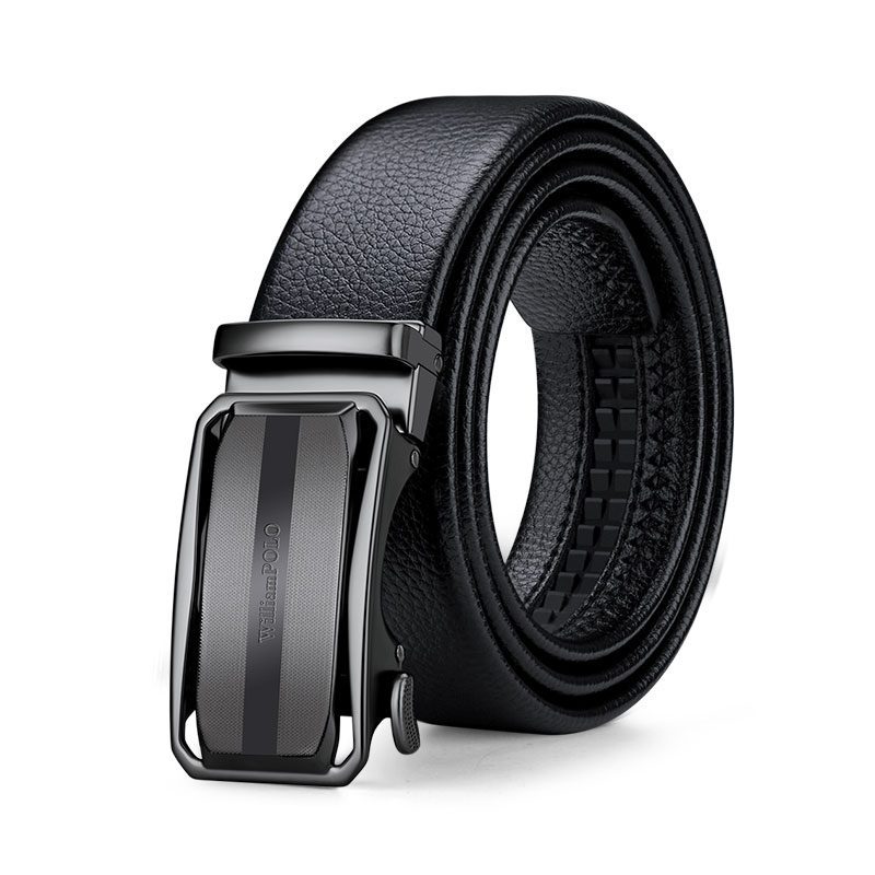 Ανδρική Ζώνη Δερμάτινη William Polo P24PD μαύρο - 1-15cm