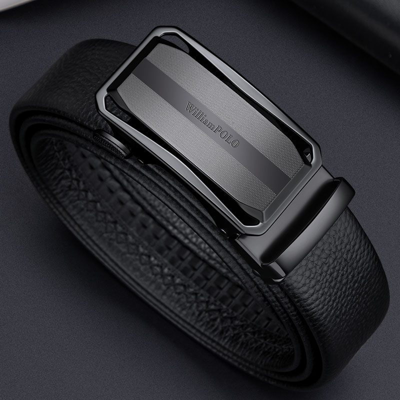 Ανδρική Ζώνη Δερμάτινη William Polo P24PD μαύρο - 1-15cm