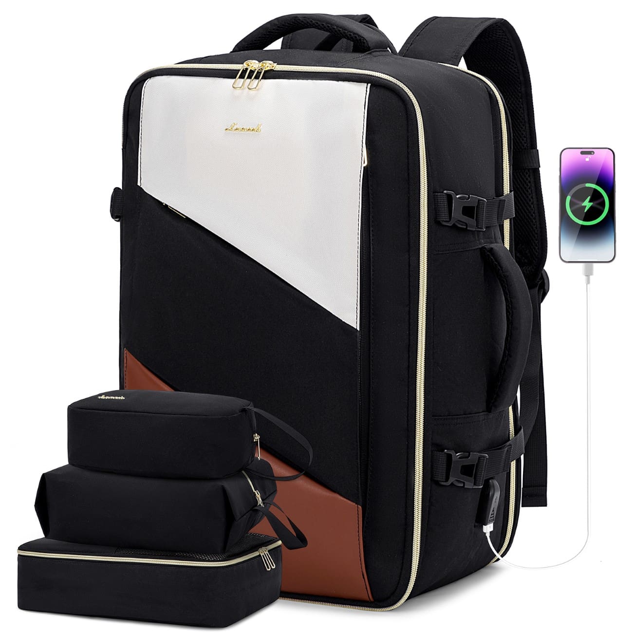 Σακίδιο καμπίνας 40L Carry on 17,3" UB2194 black/beige