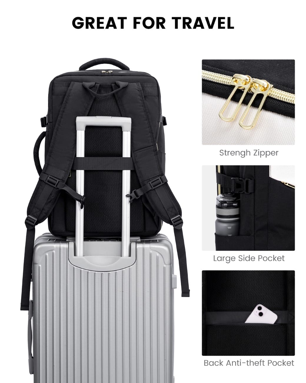 Σακίδιο καμπίνας 40L Carry on 17,3" UB2194 black/beige