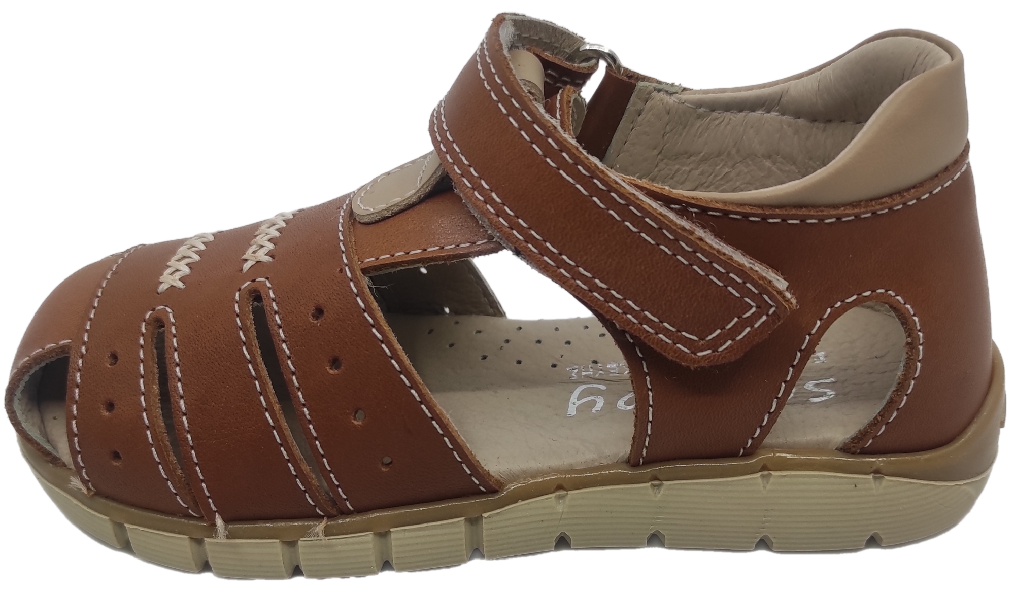 Παιδικό Αγορίστικο δερμάτινο πέδιλο No 25-29 πέδιλο Scarpy 450 Ταμπά 