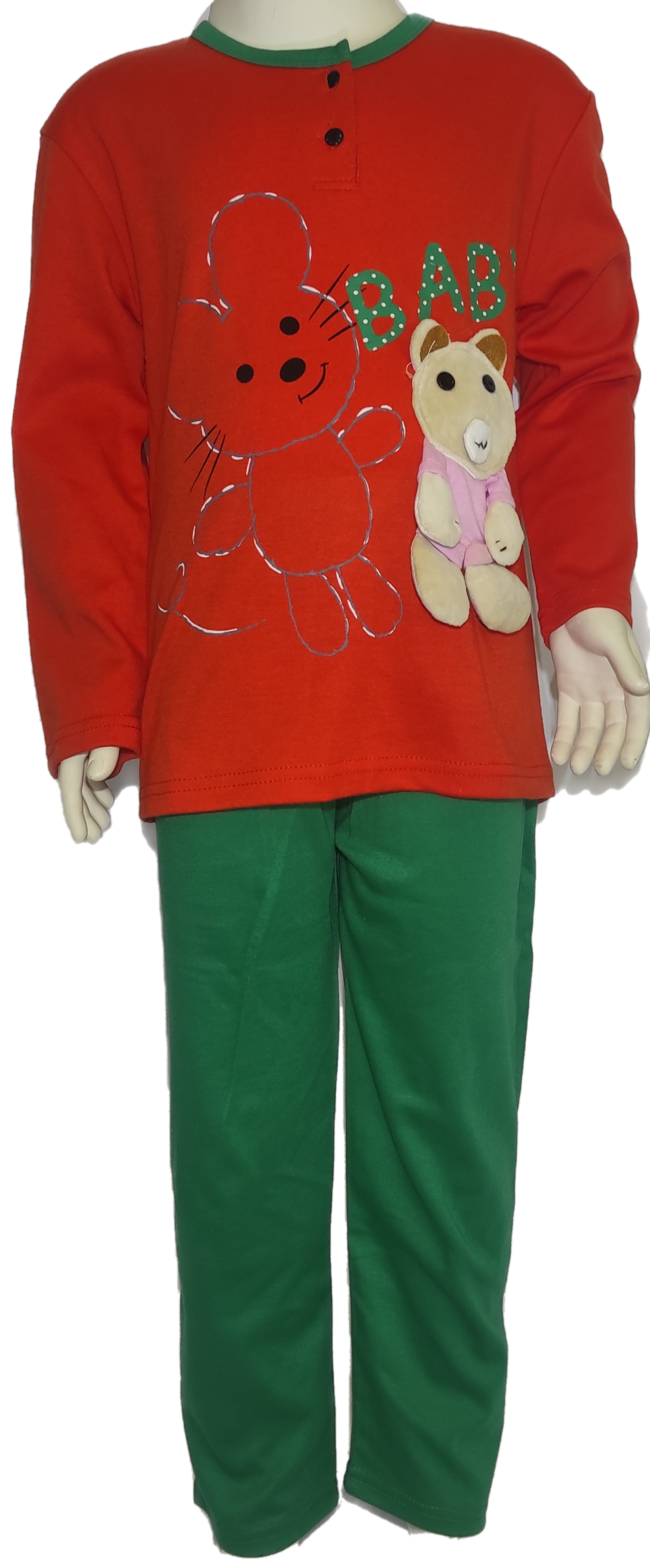 Παιδική κοριτσίστικη πυτζάμα Lydia Creations 8201 Πορτοκαλί-πράσινο