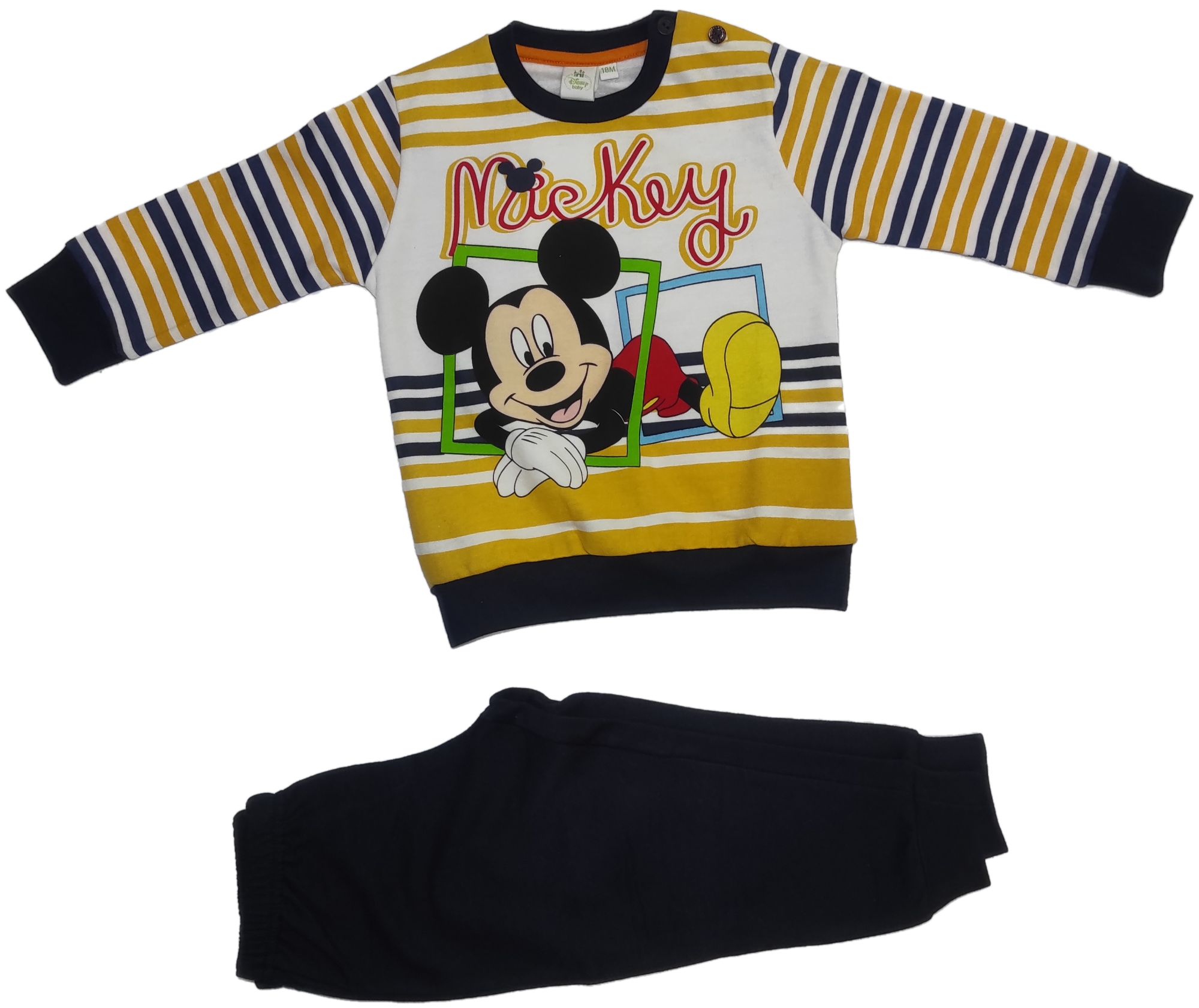 Παιδική αγορίστικη πυτζάμα Mickey Disney WD100174 Κίτρινο-μπλε σκούρο