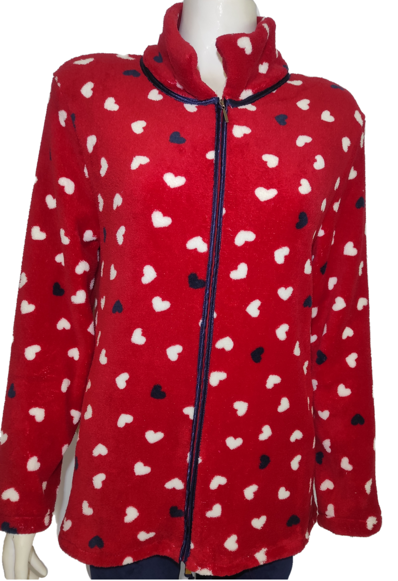 Γυναικεία ρόμπα fleece φερμουάρ Nadia Lingerie N-235Κ Κόκκινο 