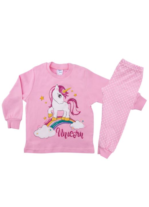 Παιδική κοριτσίστικη πυζάμα unicorn Pretty Baby 68156-341 Ροζ
