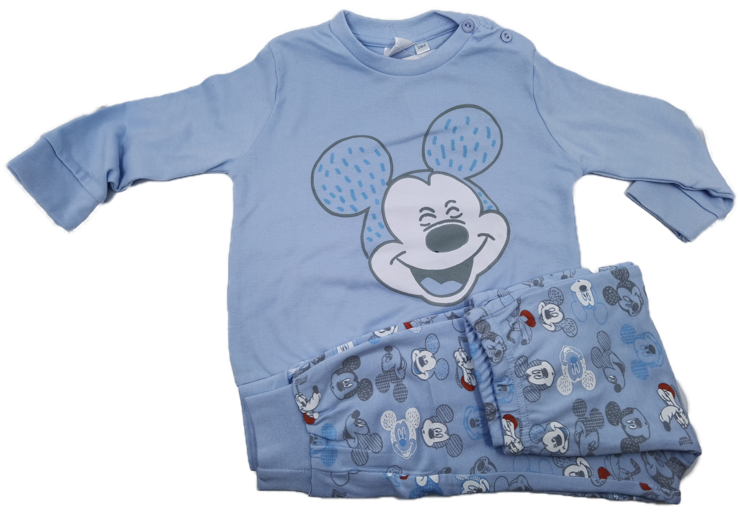 Παιδική αγορίστικη πιτζάμα βαμβάκι Mickey Disney WD900032 6-24 Μηνών Γαλάζιο