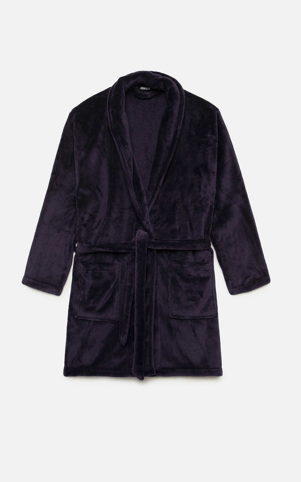Ανδρική Ρόμπα Χειμερινή Σταυρωτή  με Ζώνη Fleece Minerva 96-71212-100 ΜΠΛΕ