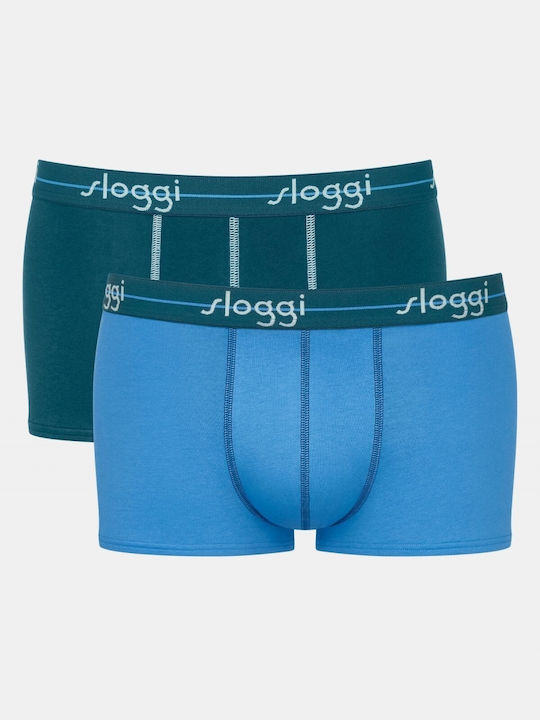 Ανδρικό εσώρουχό μπόξερ Boxer 2PACK Sloggi Start Hipster C2P 10161904-V017 ΠΕΤΡΟΛ-ΓΑΛΑΖΙΟ