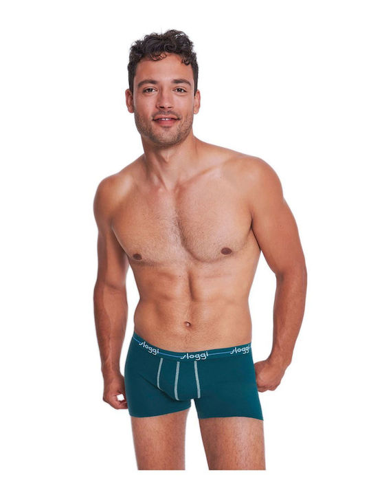 Ανδρικό εσώρουχό μπόξερ Boxer 2PACK Sloggi Start Hipster C2P 10161904-V017 ΠΕΤΡΟΛ-ΓΑΛΑΖΙΟ