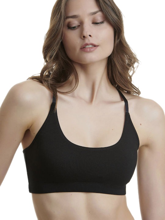 Γυναικείο Bralette Bamboo Μπουστάκι Αθλητική πλάτη WALK W2212-02 Μαύρο