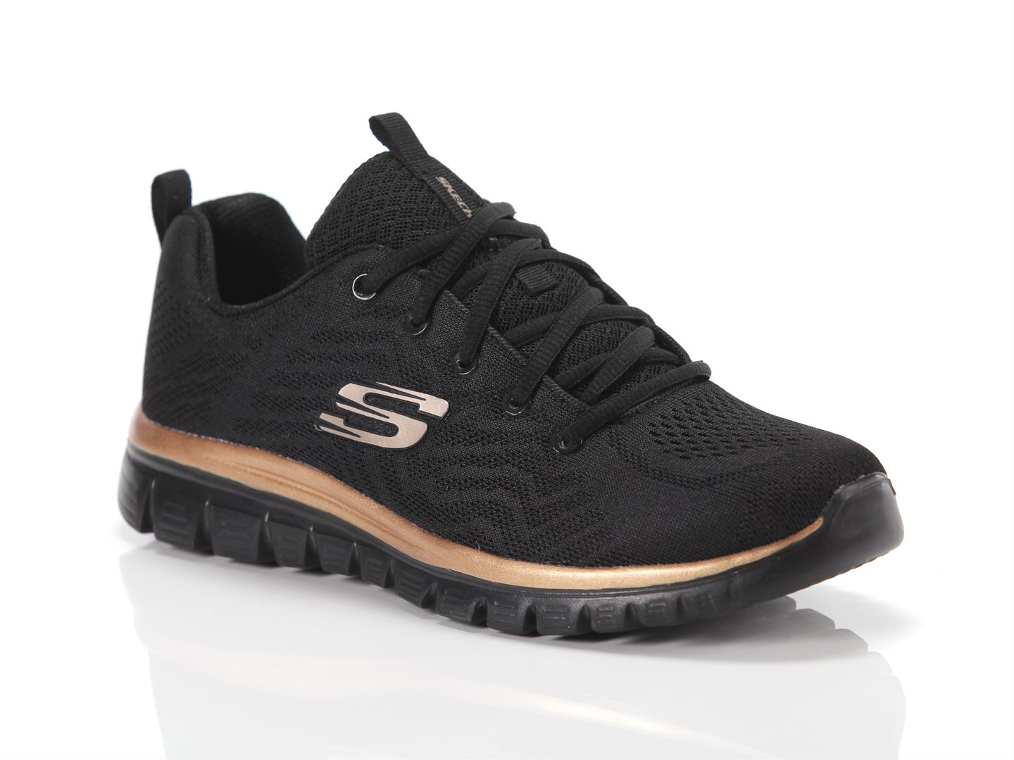 Αθλητικό παπούτσι ανατομικό SKECHERS Graceful Get Connected 12615/BKRG Μαύρο/Χρυσό