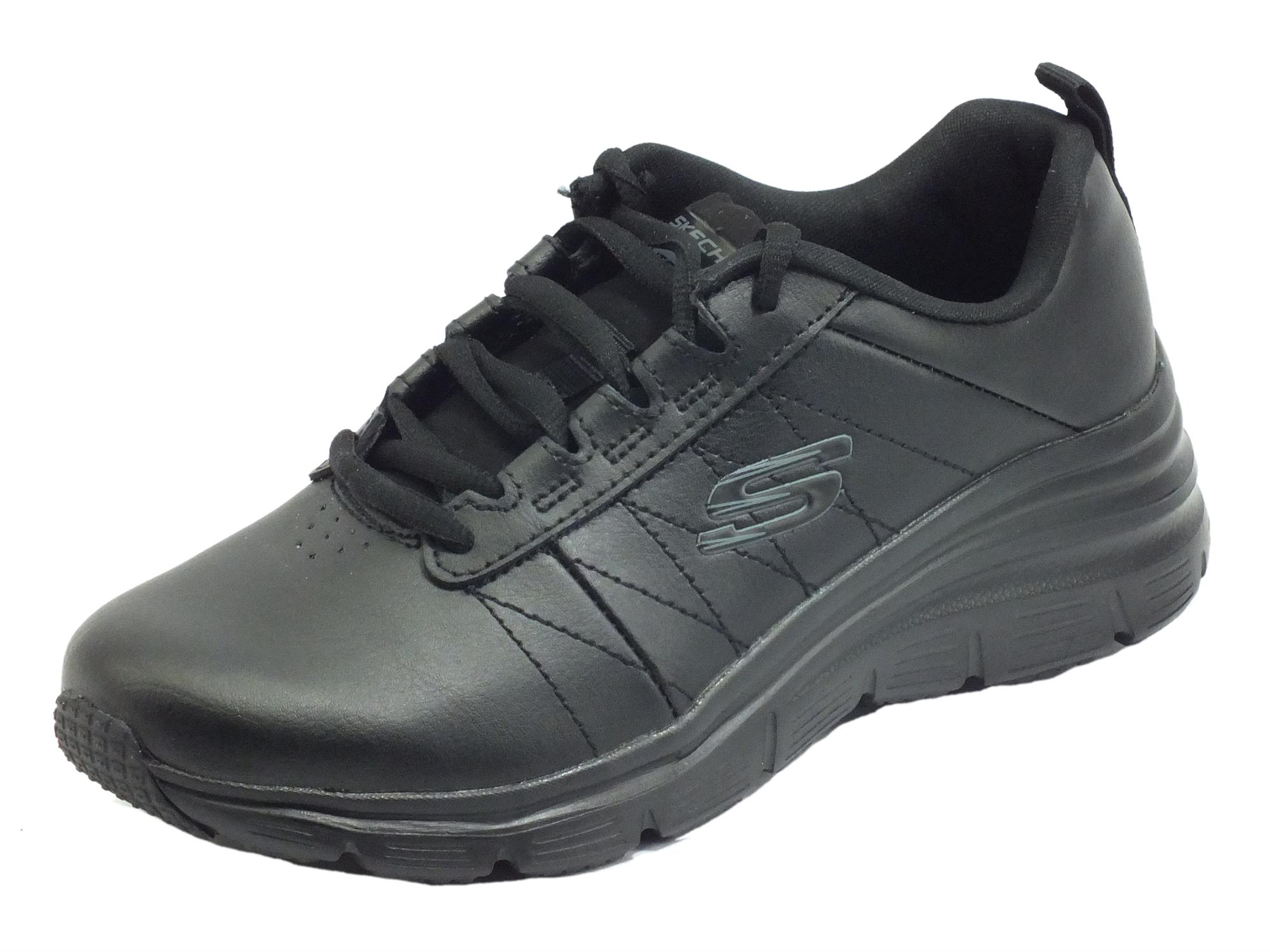 Αθλητικό παπούτσι ανατομικό Δερμάτινο SKECHERS FIT-EFFORTLESS 149473/BBK Μαύρο