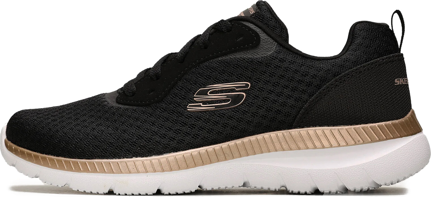 Αθλητικό παπούτσι Memory Foam ανατομικό EXTRA LIGHT SKECHERS BOUNTIFUL 12606 BKRG  Μαύρο/Χρυσό