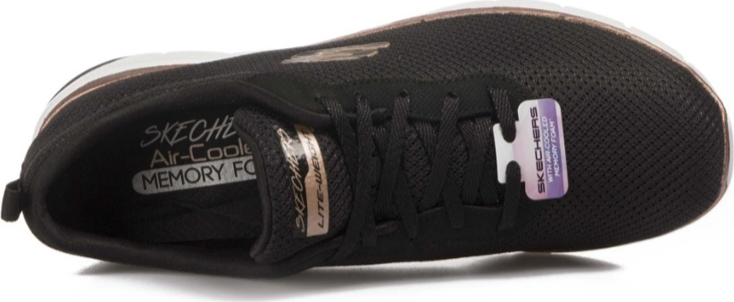 Αθλητικό παπούτσι Memory Foam ανατομικό EXTRA LIGHT SKECHERS BOUNTIFUL 12606 BKRG  Μαύρο/Χρυσό