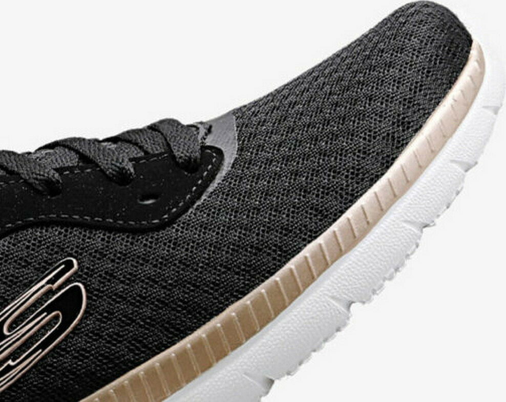 Αθλητικό παπούτσι Memory Foam ανατομικό EXTRA LIGHT SKECHERS BOUNTIFUL 12606 BKRG  Μαύρο/Χρυσό