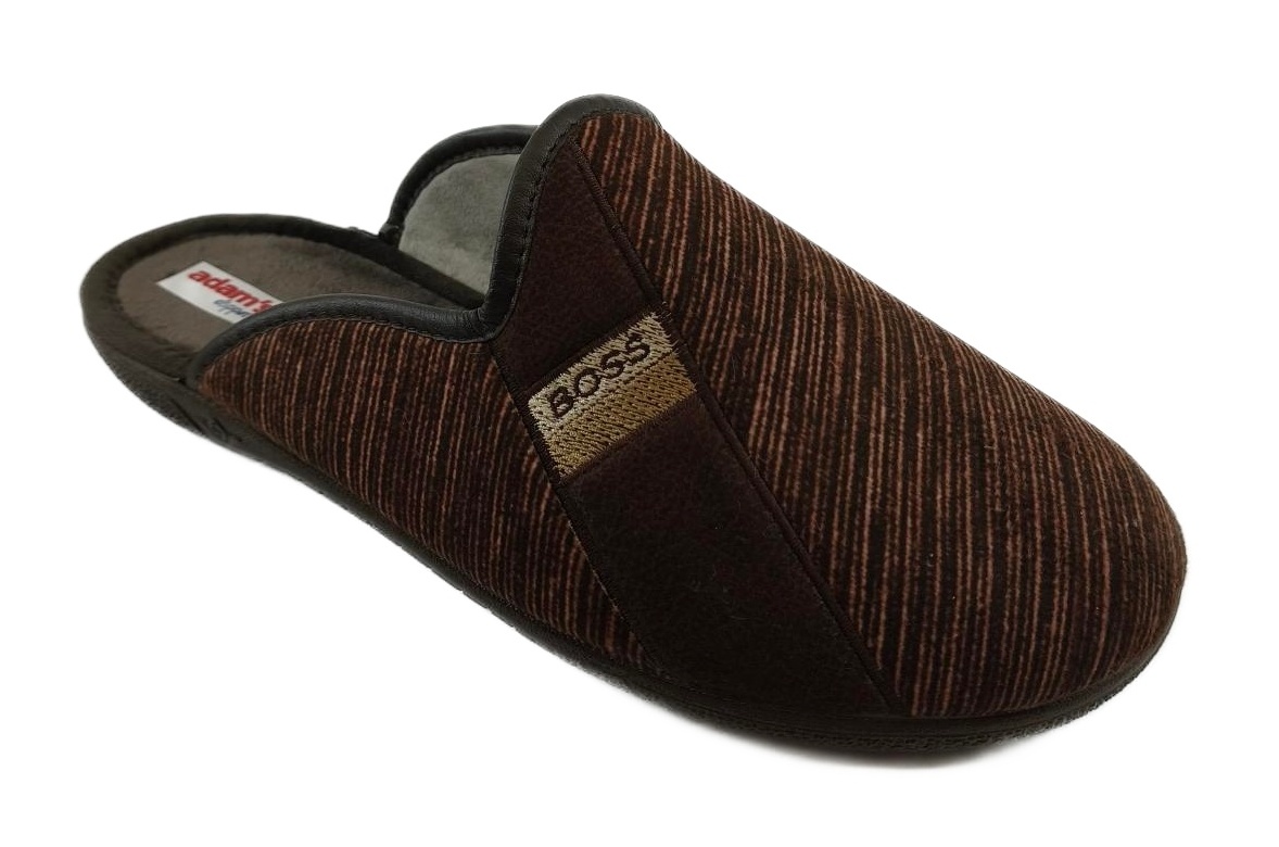 Ανδρική Χειμερινή παντόφλα Soft Print BOSS ADAM'S 624-25511 ΚΑΦΕ