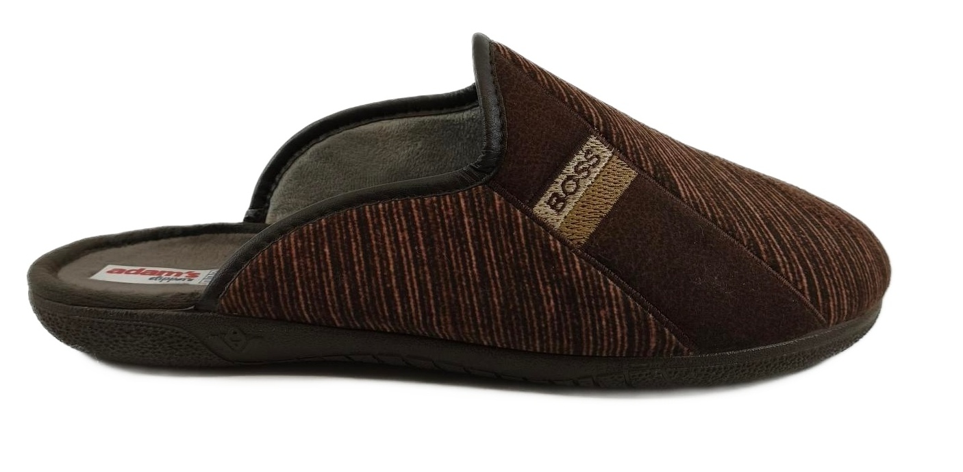 Ανδρική Χειμερινή παντόφλα Soft Print BOSS ADAM'S 624-25511 ΚΑΦΕ